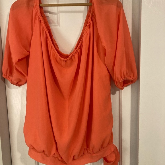 Artizan vibrant orange peasant top xl - Picture 2 of 6